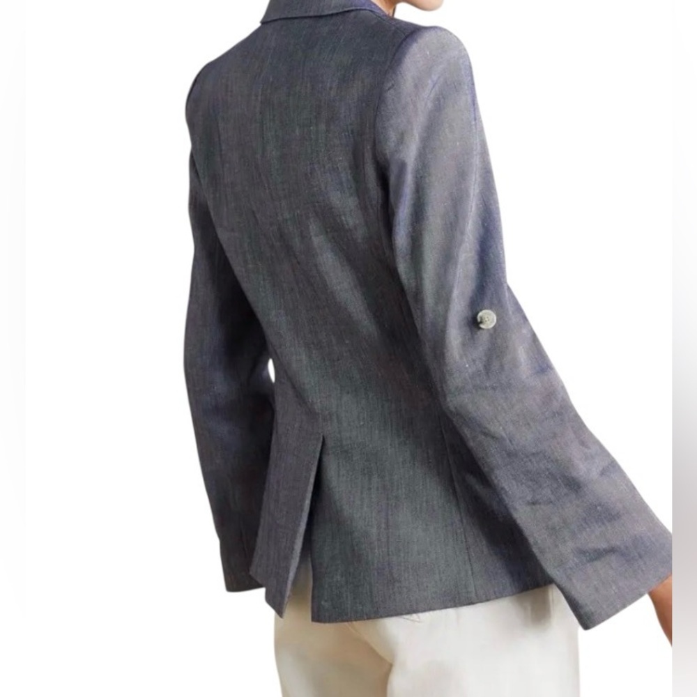 VERONICA BEARD LINEN BLEND TWILL BLAZER SIZE 10 - Picture 2 of 8